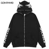 Hip Hop Hoodie Sweatshirt Jacket Y2K Streetwear Grunge Letter Print Zip Up Hooded Coat 2022 Vintage Harajuku Casual Cotton Tops