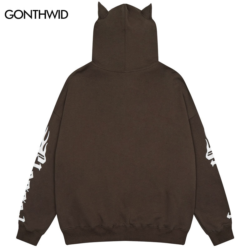 Hip Hop Hoodie Sweatshirt Jacket Y2K Streetwear Grunge Letter Print Zip Up Hooded Coat 2022 Vintage Harajuku Casual Cotton Tops